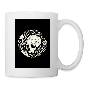 Schädel in Pflanzen - Tasse - Weiß - Rechts