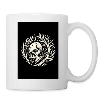 Schädel in Pflanzen - Tasse - Weiß - Rechts