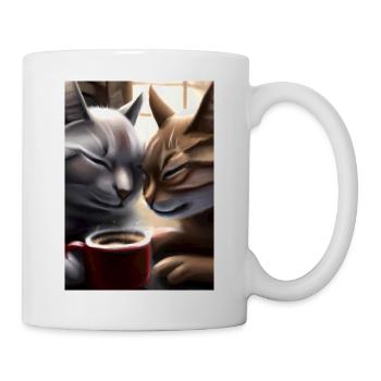 Two Cats Kaffee - Tasse - Weiß - Rechts