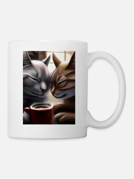 Two Cats Kaffee - Tasse - Weiß