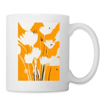 Weiße Blumen - Tasse - Weiß - Rechts