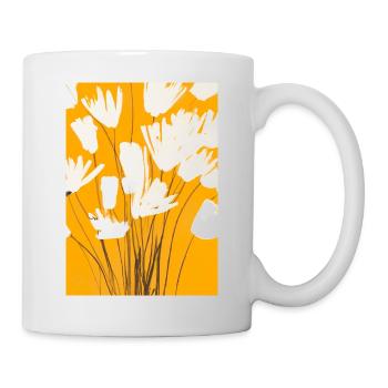 Weiße Blumen - Tasse - Weiß - Rechts