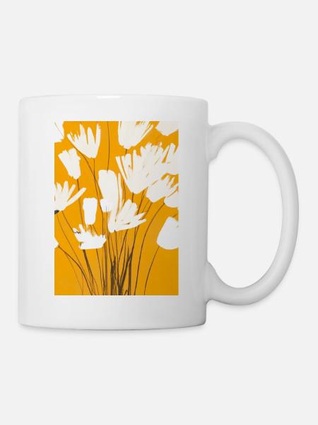 Weiße Blumen - Tasse - Weiß