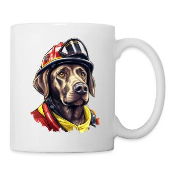 Labrador Feuerwehr Feuerwehrmann Hund - Tasse - Weiß - Rechts