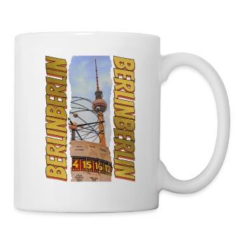 Berlin Fernsehturm Skyline Gold Deutschland - Tasse - Weiß - Rechts