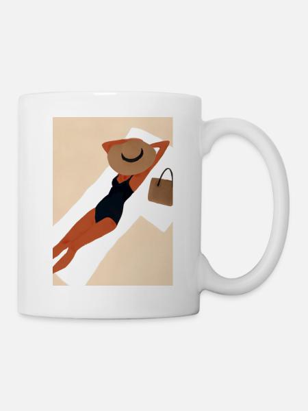 Frauen Sommerhut Bikini - Tasse - Weiß