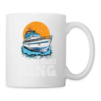 Pontooning Captain Motorboat King Funny Boat - Mug - white - Right