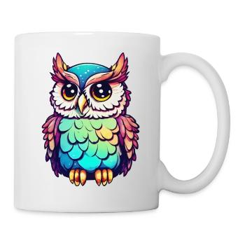 Hibou coloré - Mug blanc - blanc - Droite