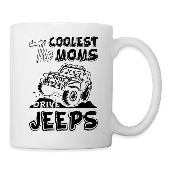 Les papas les plus cool conduisent des jeeps - Mug blanc - blanc - Droite