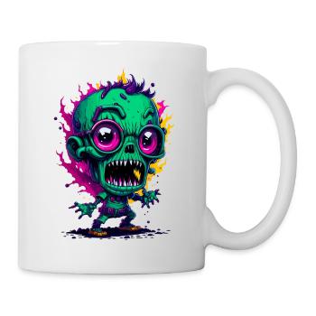 Cooler bunter Zombie - Tasse - Weiß - Rechts