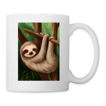 Baby-Faultier - Tasse - Weiß - Rechts