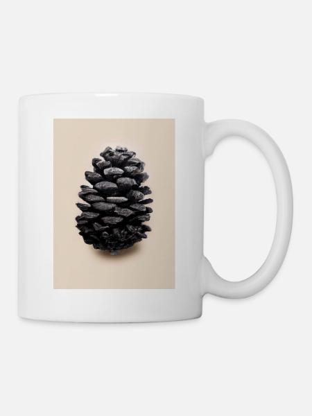 Schwarzer Kiefernzapfen - Tasse - Weiß