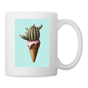 Kaktus-Eiscreme - Tasse - Weiß - Rechts