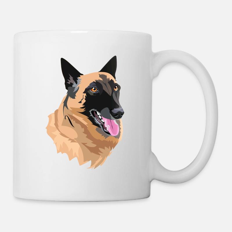 portrait chien malinois - Mug blanc - blanc