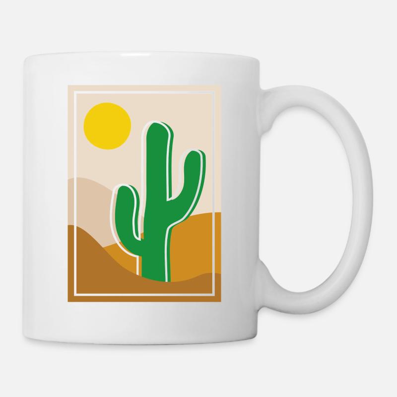 Kaktus in der Wüste - Tasse - Weiß