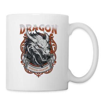 Dragon Fantasy Magic Mysticism Creature Animal Vintage - Mug - white - Right