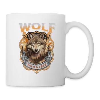 Wolf Wolf’s Head Nature Wilderness Adventure Art forestier - Mug blanc - blanc - Droite