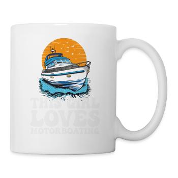 Cette fille aime le bateau à moteur Ponton Queen drôle - Mug blanc - blanc - Droite