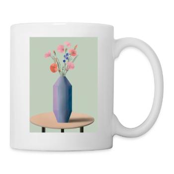 Fancy Blumen Vase - Tasse - Weiß - Rechts