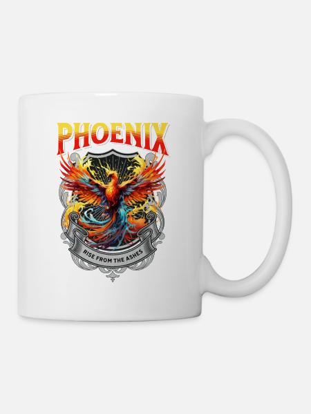 Phönix Phoenix Feuer Flammen Vogel Mythologie - Tasse - Weiß