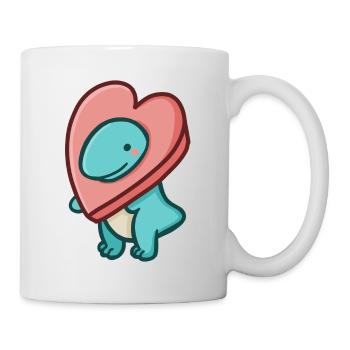 hugadino Herz-T-Rex, Dino, süßer Dinosaurier - Tasse - Weiß - Rechts