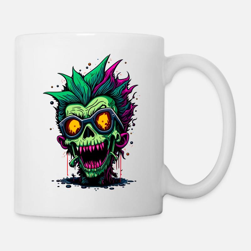 Bunter cooler Zombie - Tasse - Weiß