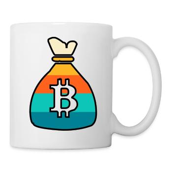 Bourse de bitcoin rétro - Mug blanc - blanc - Droite