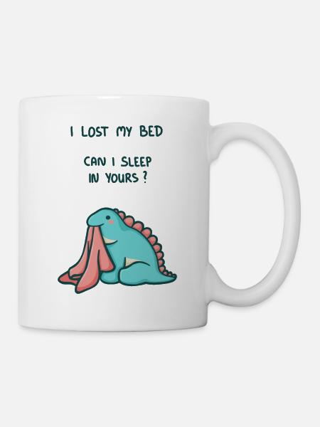 hugadino Bett verloren, Dino, süßer Dinosaurier - Tasse - Weiß