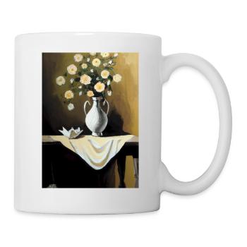 Fancy Blumen Vase - Tasse - Weiß - Rechts
