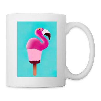 Flamingo-Eiscreme - Tasse - Weiß - Rechts