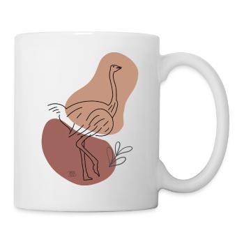 "Strauss", Boho Line Art Design, Series "Desert" - Mug - white - Right