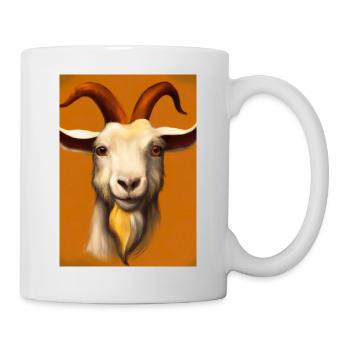 Glückliche Ziege - Tasse - Weiß - Rechts