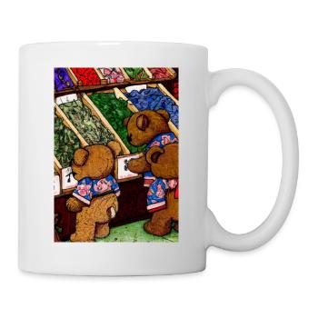 Japanische Teddybären Einkaufen - Tasse - Weiß - Rechts