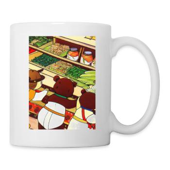 Japanische Teddybären Einkaufen - Tasse - Weiß - Rechts