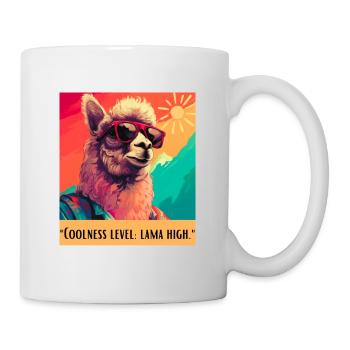 Coolness level lama high - Mug - white - Right