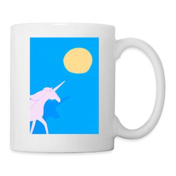 Minimales Einhorn - Tasse - Weiß - Rechts