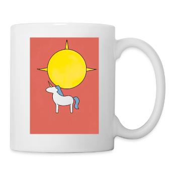 Minimales Einhorn - Tasse - Weiß - Rechts