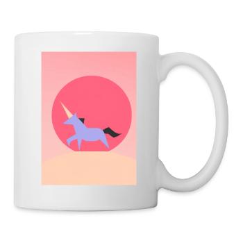 Minimales Einhorn - Tasse - Weiß - Rechts