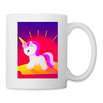 Minimales Einhorn - Tasse - Weiß - Rechts