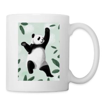 Panda zwischen Blättern - Tasse - Weiß - Rechts