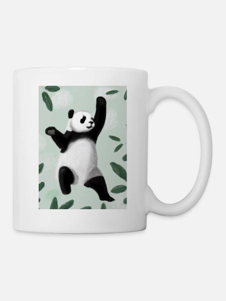 Panda zwischen Blättern - Tasse - Weiß