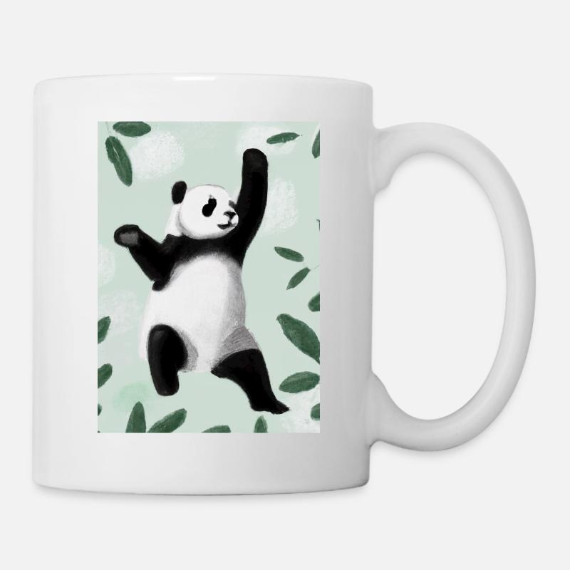 Panda zwischen Blättern - Tasse - Weiß