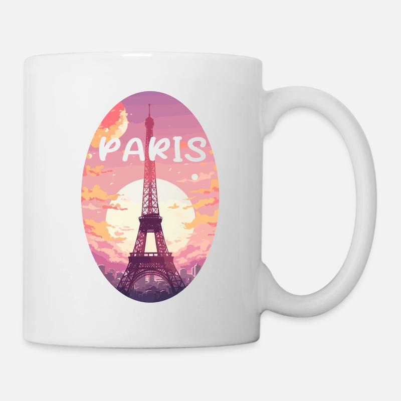 Pastellrosa Paris - Tasse - Weiß