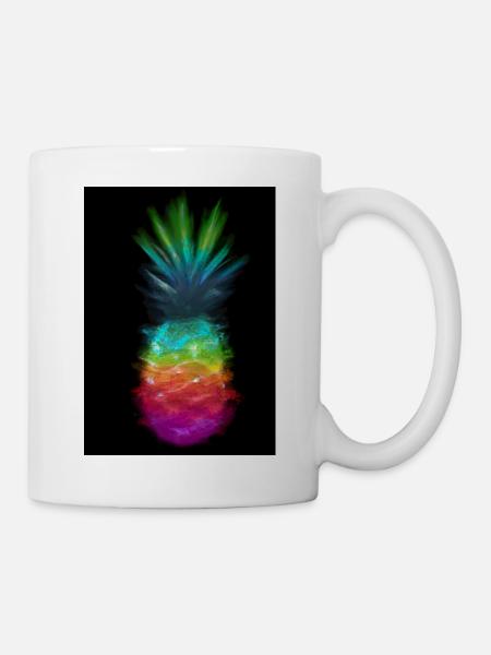Regenbogen Ananas - Tasse - Weiß