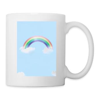 Regenbogen und Wolken - Tasse - Weiß - Rechts