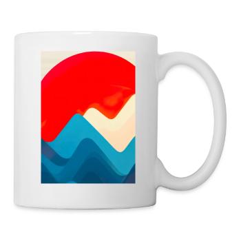 Retro Berge und Sonne - Tasse - Weiß - Rechts