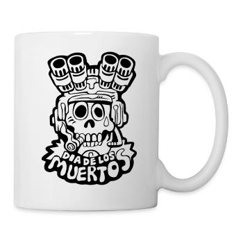 Dia de los Muertos - Tag der Toten BW Schädel - Tasse - Weiß - Rechts
