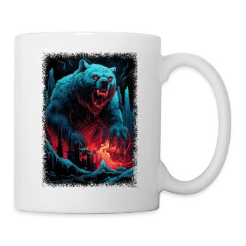funny sayings caffeine addict bridge the gap - Mug - white - Right