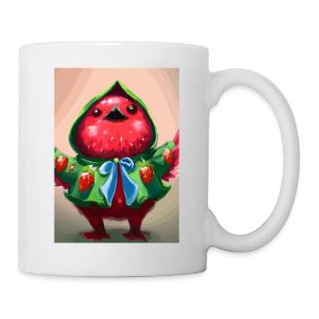 Erdbeervogel - Tasse - Weiß - Rechts
