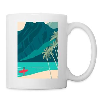 Surfen Strand - Tasse - Weiß - Rechts